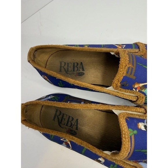 Reba by Justin Blue Western Cowgirl Print Canvas Slip On Sneakers Shoes 10.5 - Picture 4 of 8